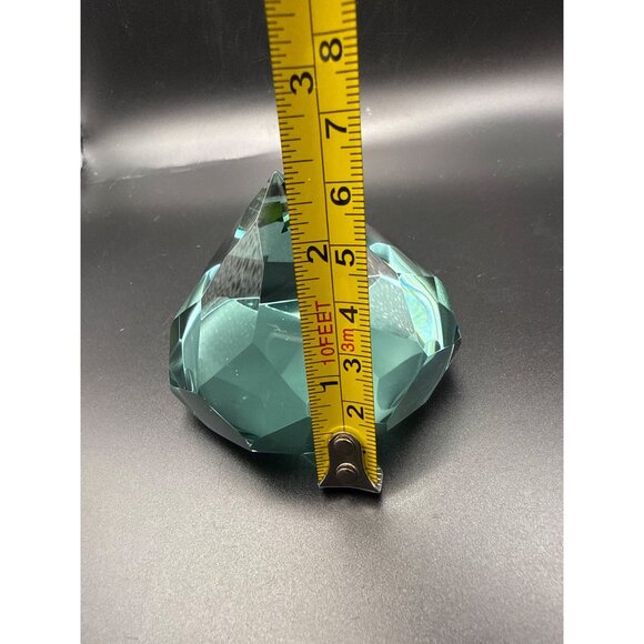 Faceted Green Crystal Prism Paperweight 3 inch  x 2.5 inch - Picture 6 of 6